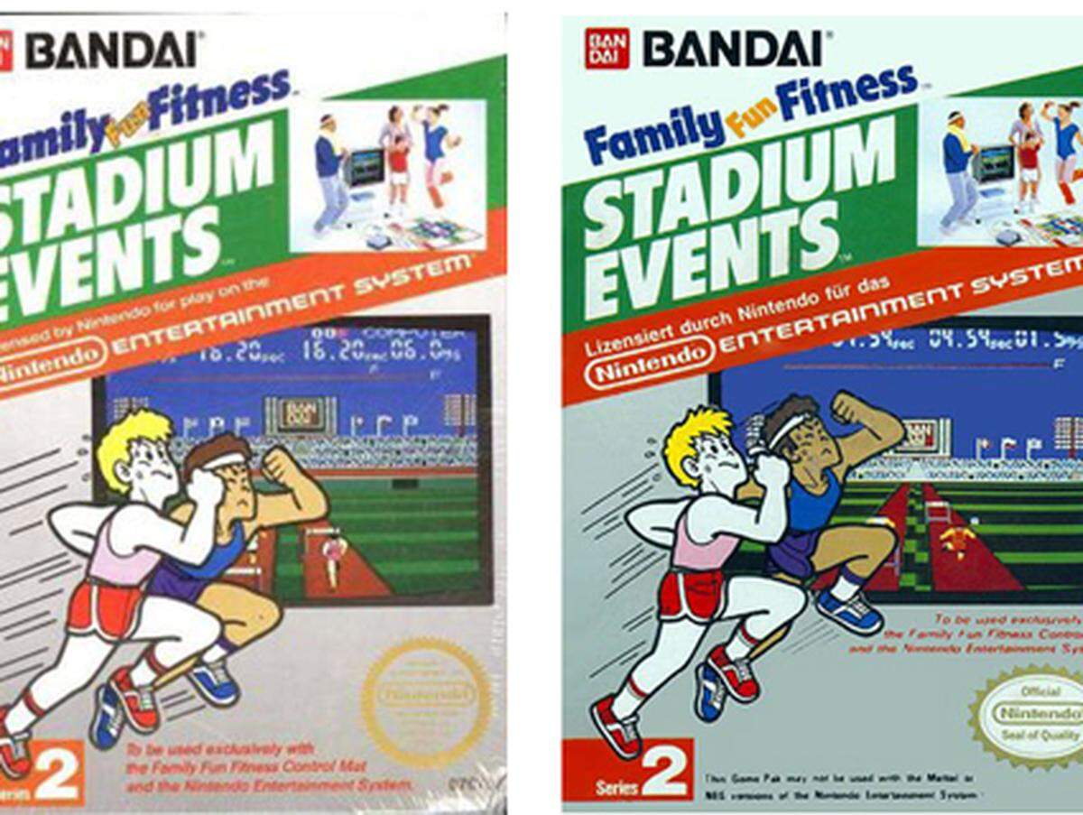 Name: 1987 Bandai Stadium Events, NTSC-Version (links) System: Nintendo NES Kopien im Umlauf: 10 -20  Erzielter Preis: 30.280 Euro