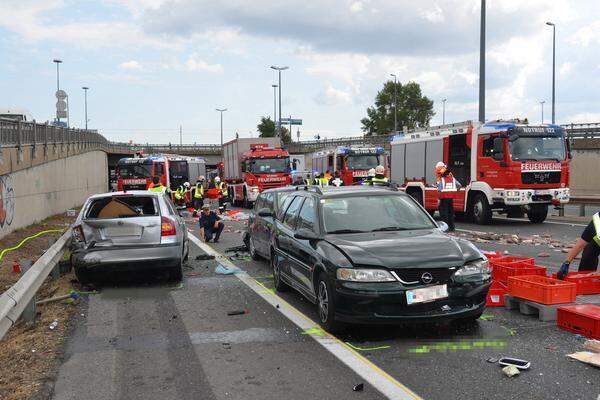 Der Unfall passierte bei der Floridsdorfer Brücke in Fahrtrichtung Stockerau.