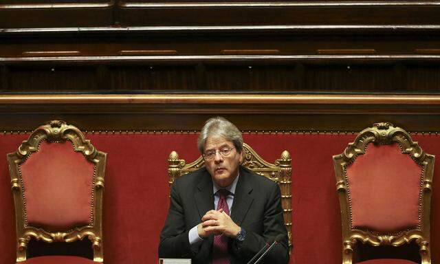 Italy's Foreign Minister Paolo Gentiloni attends a Senate meeting in Rome