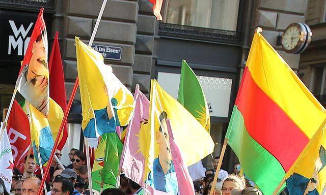 Kurden demonstrieren häufiger am Stephansplatz - am Freitag kam es zu einem Konflikt mit türkischen Gegendemonstranten