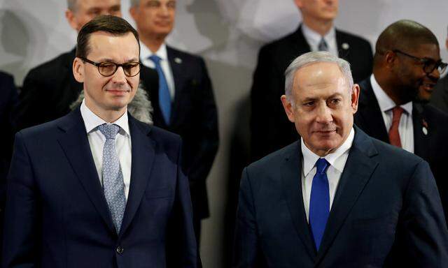 Polens Premierminister Mateusz Morawiecki und Israels Premierminister Miniter Benjamin Netanyahu.