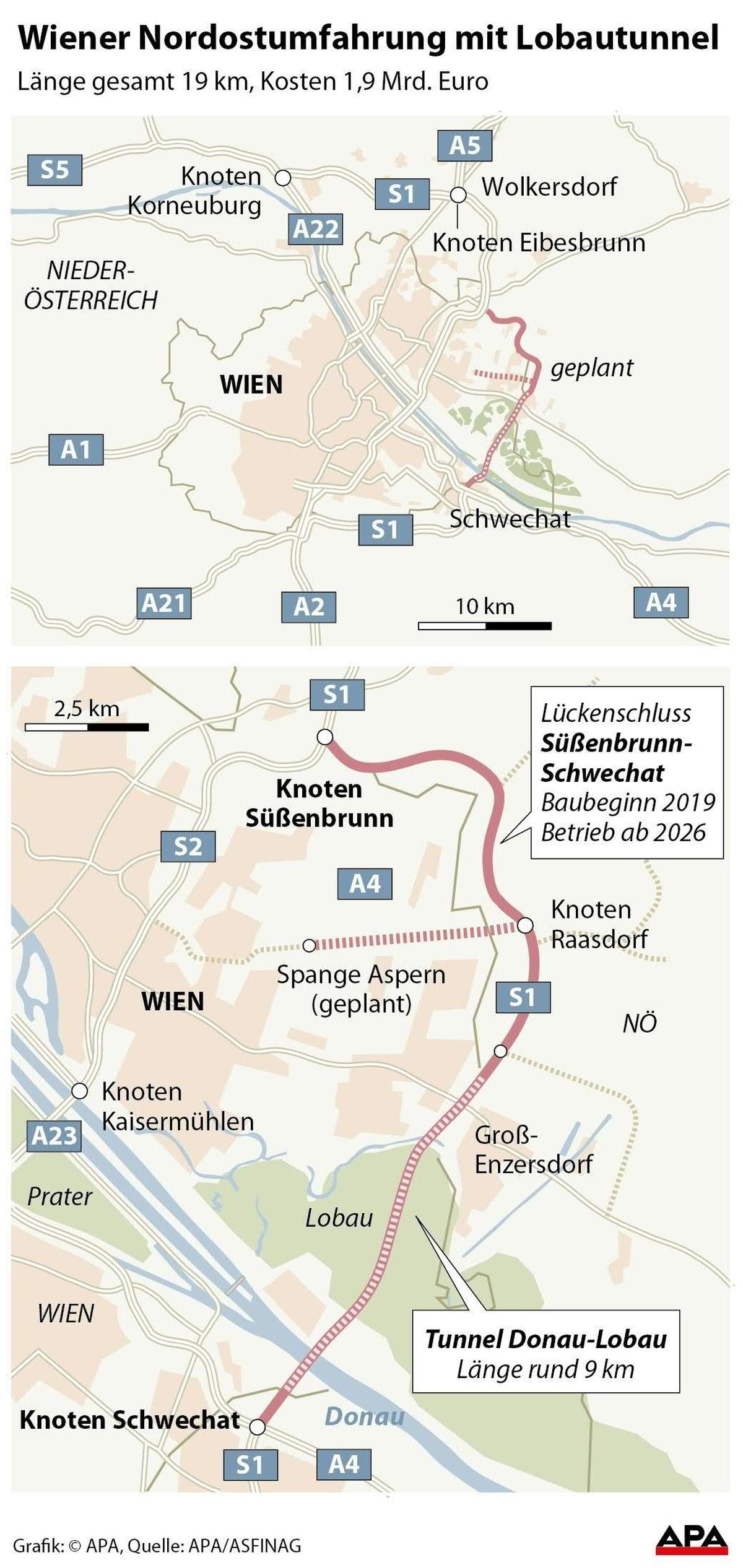 Wiener Nordostumfahrung mit Lobautunnel
