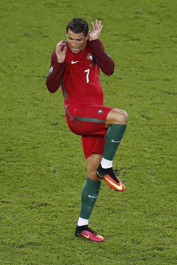 Portugals Star Ronaldo hatte einige Chancen in diesem Spiel, er vergab zum Glück für Österreich alle.