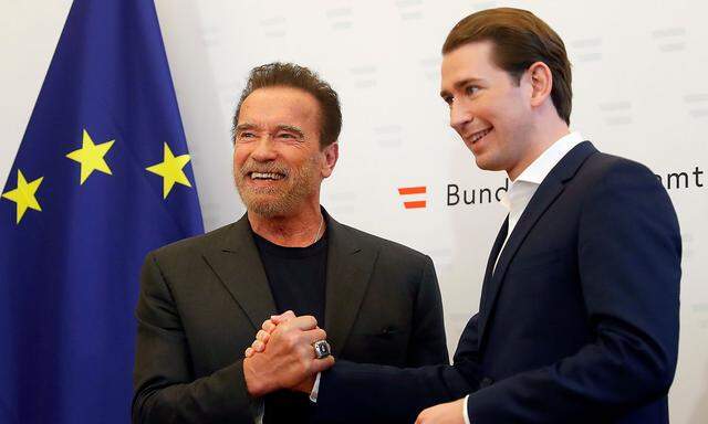 Austrian Chancellor Kurz receives Arnold Schwarzenegger in Vienna