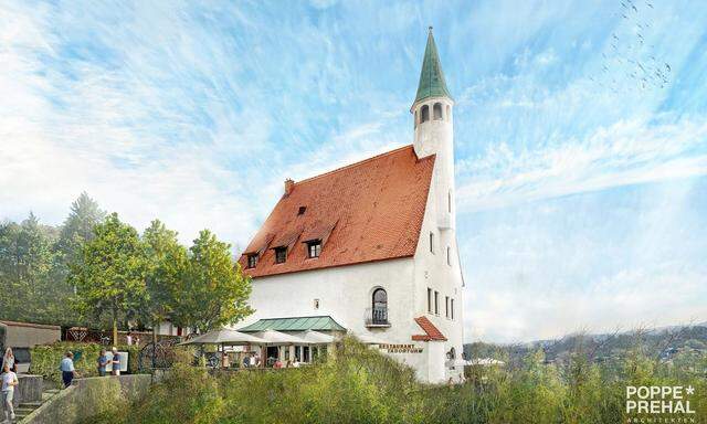 Früher Feuerwache, nun wieder Gasthaus: der Taborturm in Steyr 2021.