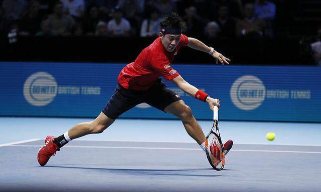 Kei Nishikorie startete mit einem Sieg ins ATP-Finale in London.