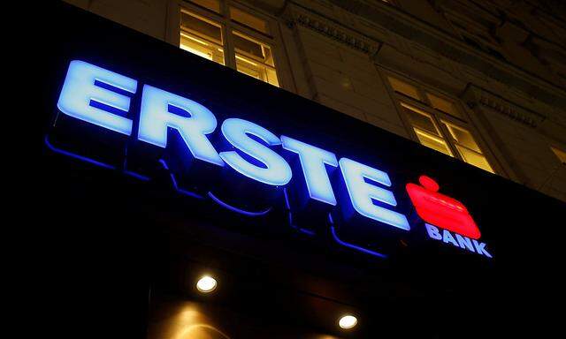 The logo of Erste Bank is pictured at a branch office in Vienna