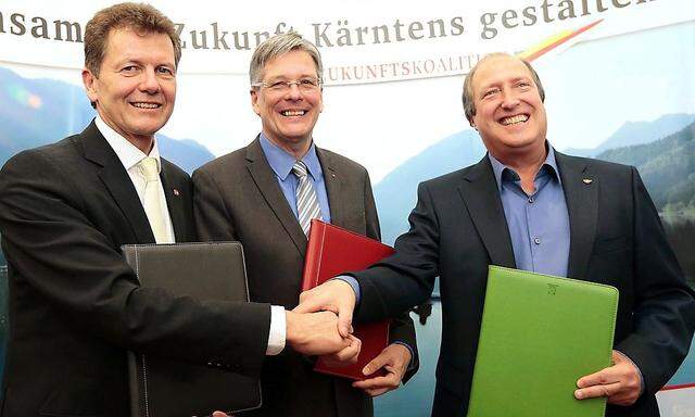 PRAeSENTATION DER DREIER-KOALITION IN KAeRNTEN: WALDNER / KAISER / HOLUB