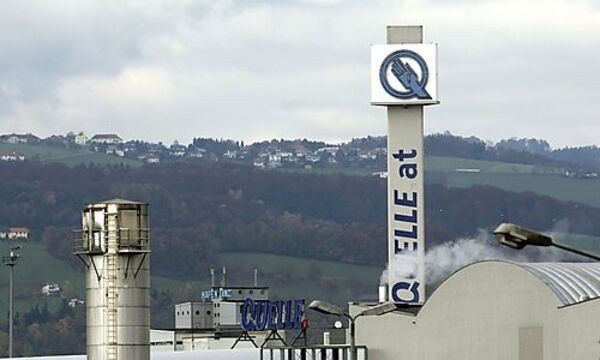 A Quelle company logo is pictured in Linz