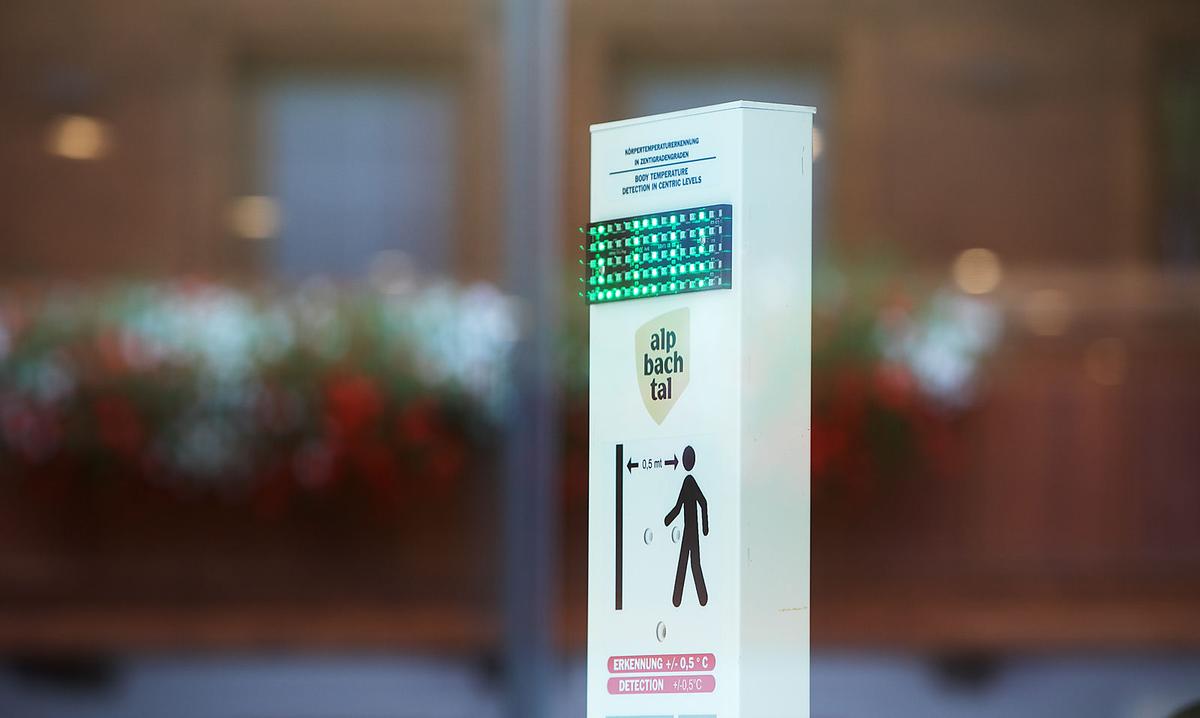Der Fieberthermometer im Foyer des Congress-Centrums.
