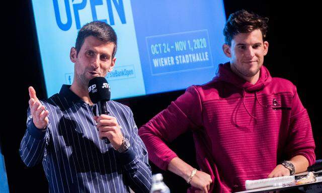 Novak Djoković und Dominic Thiem machten schon im Vorfeld Werbung für die Erste Bank Open in der Wiener Stadthalle.