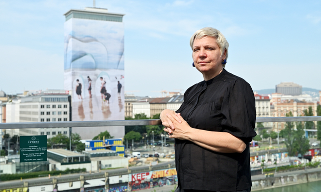 Vanja Bucan in Wien, wo am Dienstag die Ringturm-Verhüllung präsentiert wurde.