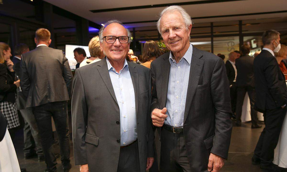 Unternehmer Manfred Amann von Amann die Dach-Marke (l.)  und Paul Senger-Weiss von Gebrüder Weiss.
