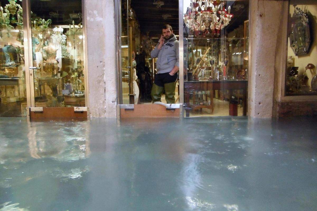 Die Unternehmer in Venedig sind Kummer mit dem Wasser gewohnt.
