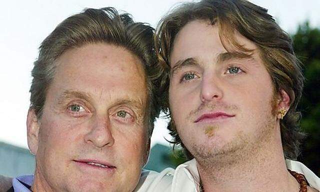 File photo of Cameron Douglas with father Michael Douglas in Los Angeles