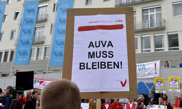 Symbolbild: AUVA-Protestaktion des Betriebsrats 