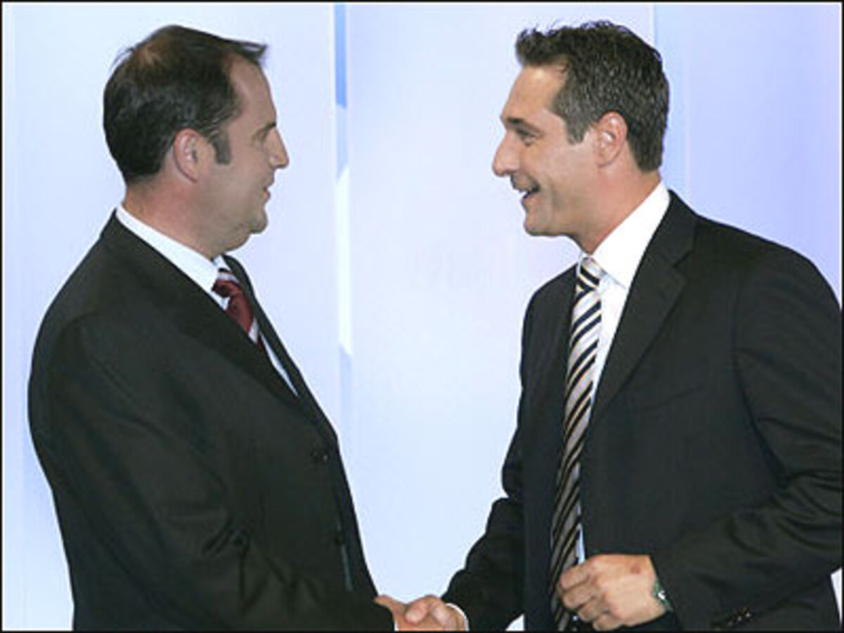 "Wenn etwas in diesem Skandal schwarz ist, dann sind ihre Augen nicht blau, sondern orange." VP-Landwirtschaftsminister Josef Pröll zu FP-Chef Heinz-Christian Strache.