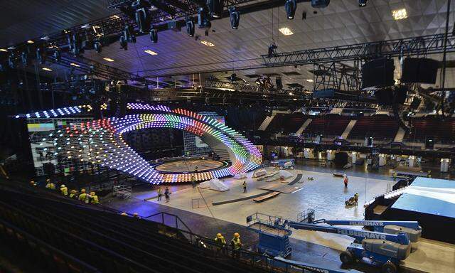 PR�SENTATION DER ´EUROVISION SONG CONTEST B�HNE´ IN DER WIENER STADTHALLE