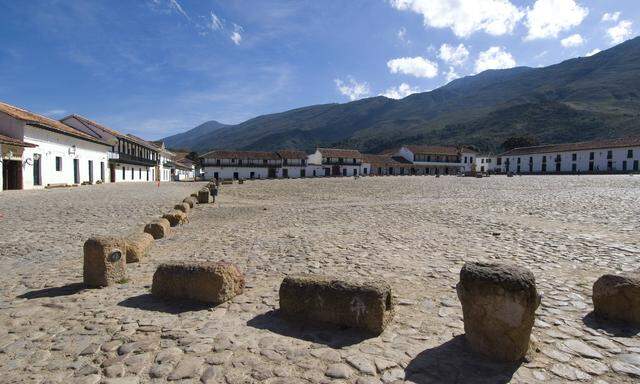 The Colonial town of Villa de Leyva Colombia South America PUBLICATIONxINxGERxSUIxAUTxONLY Copyrig