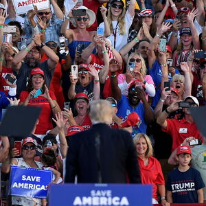 Former U.S. President Trump holds a rally in Wellington, OH
