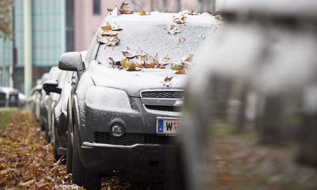 Am Samstag fiel die erste Schneeflocke auf Wiens Boden beziehungsweise Auto.