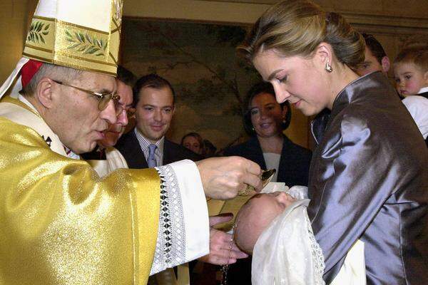 Spaniens Prinzessin Cristina bei der Taufe ihres zweiten Sohnes Pablo Nicolas.