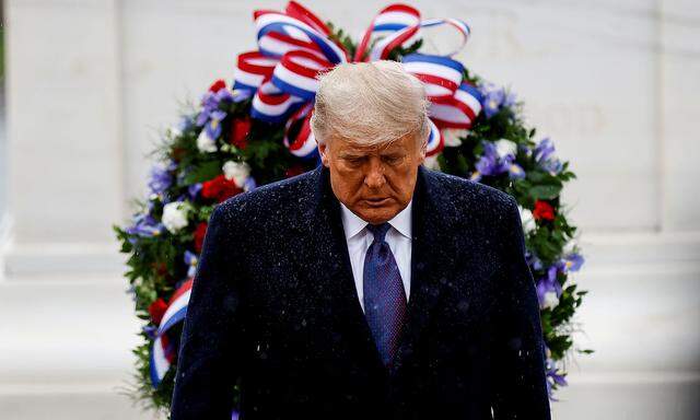 FILE PHOTO: U.S. President Trump attends Veterans Day observance at Arlington National Cemetery in Arlington, Virginia