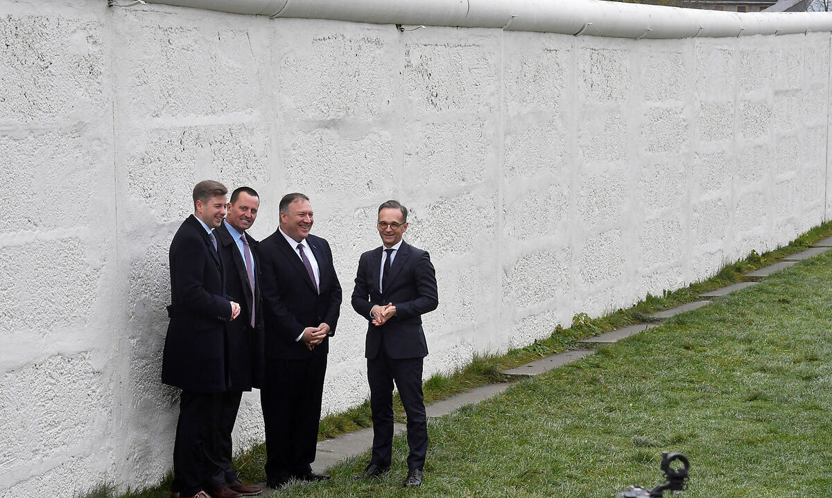 U.S. Secretary of State Mike Pompeo and his German counterpart Heiko Maas visit the village of Moedlareuth