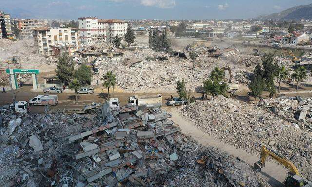 Große Zerstörung in der Türkei: Hier in der Stadt Antakya