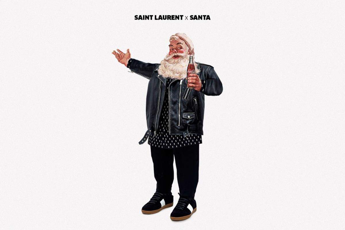 Der Softdrink-Santa trägt bei Joint London ganz lässig Saint Laurent ...designerxsanta.com