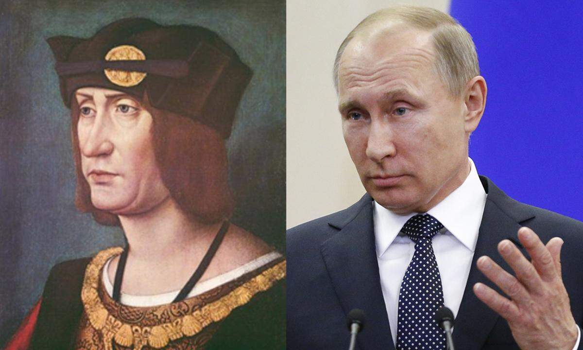 Als "Vater des Volkes" verstand sich Ludwig XII, der von 1498 bis 1515 als König von Frankreich regierte. Auch sein 490 Jahre später geborener "Amtskollege", der russische Präsident Wladimir Putin, inszeniert sich gerne als Russlands starken Mann. Stark ist aber auch die Ähnlichkeit der beiden Herren.  