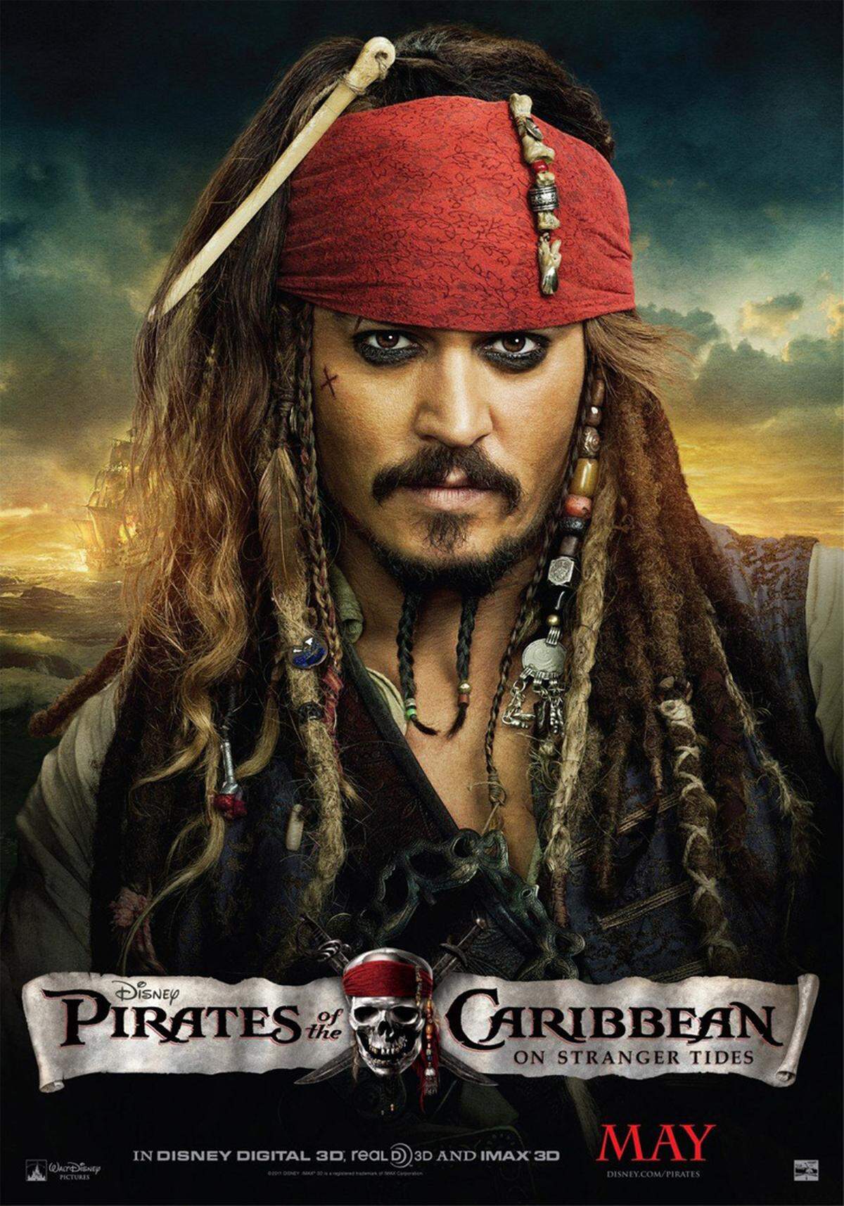 Als Jack Sparrow ("Fluch der Karibik") mit schwarz umrandeten Augen inszeniert sich der 50-Jährige auch manchmal auf dem roten Teppich.