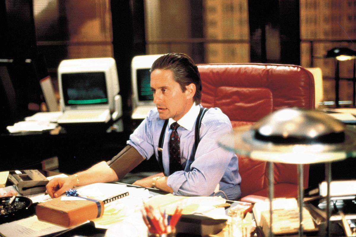 In "Wall Street" (1987) nahm Oliver Stone die Machenschaften der Finanzwelt aufs Korn. Michael Douglas holte sich für die Verkörperung des Börsenmaklers Gordon Gekko einen Oscar. 