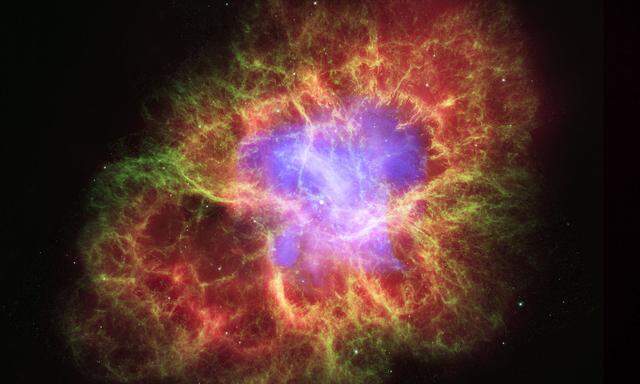 Der Krebsnebel: ein Überrest einer Supernova, die 1054 in China und Arabien beobachtet wurde.