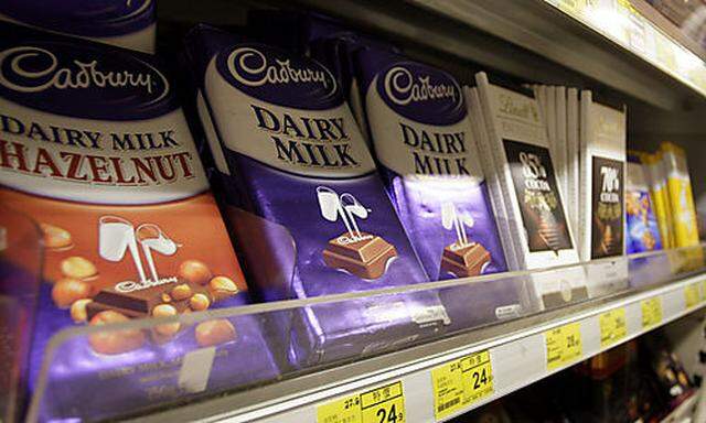 Chocolates of British chocolate maker Cadbury are displayed for sell at a supermarket in Hong Kong Mo