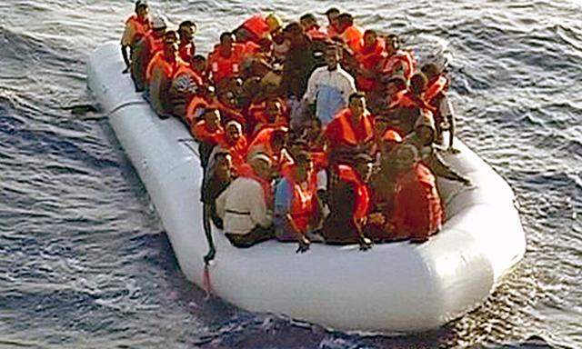 Flüchtlinge vor Lampedusa.