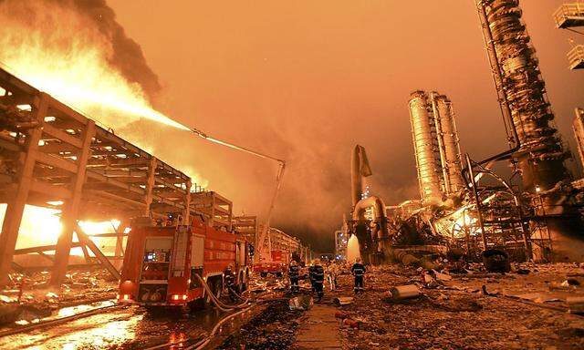 Die Chemiefabrik in Zhangzhou wurde zur Feuerhölle.