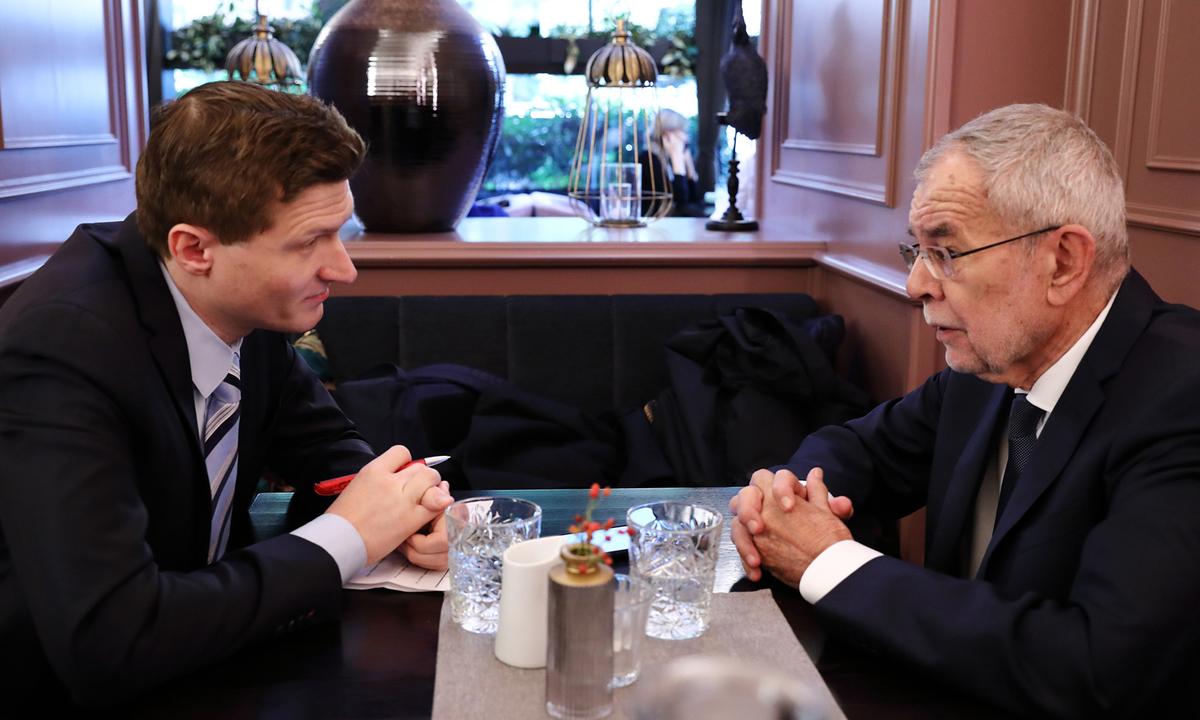 Alexander Van der Bellen im Gespräch mit „Presse“-Redakteur Philipp Aichinger.