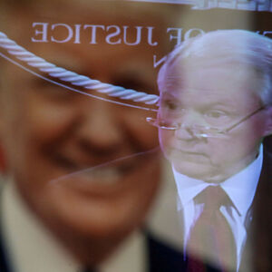 Jeff Sessions in der Spiegelung von Donald Trump