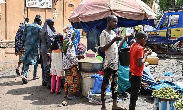 Ein Markt in der nigrischen Hauptstadt Niamey am 8. August.