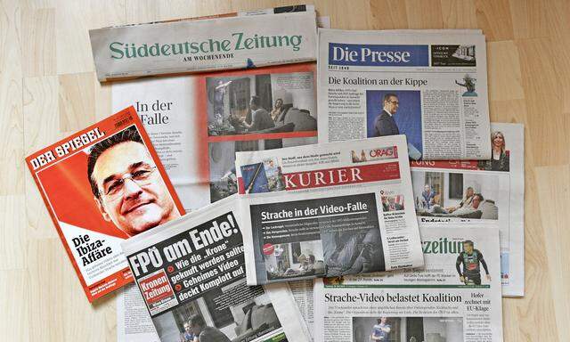 Symbolbild:  Medienspiegel zur Videoaffäre von Vizekanzler und FPÖ-Chef Heinz-Christian Strache 