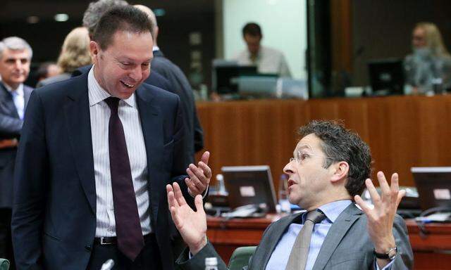 Eurogruppen-Chef Jeroen Dijsselbloem und Griechenlands Finanzminister Yannis Stournaras 