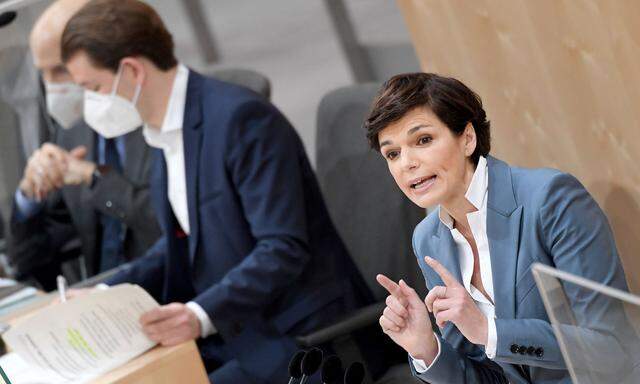 Arbeitsminister Martin Kocher (ÖVP), Bundeskanzler Sebastian Kurz (ÖVP) und SPÖ-Chefin Pamela Rendi-Wagner 
