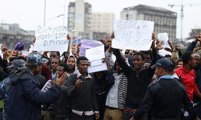 Auch in der äthiopischen Hauptstadt Adis Abeba gab es am Wochenende zahlriche Proteste.