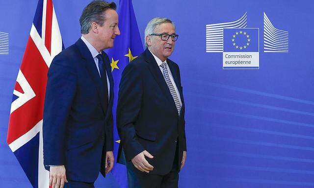 Der britische Premier David Cameron spricht mit EU-Kommissionschef Jean-Claude Juncker über die Zukunft des Vereinigten Köngreichs in der EU.