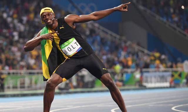 Schon ein gewohntes Bild: Auch in Rio durfte Usain Bolt seine Siegerpose zum Besten geben. 