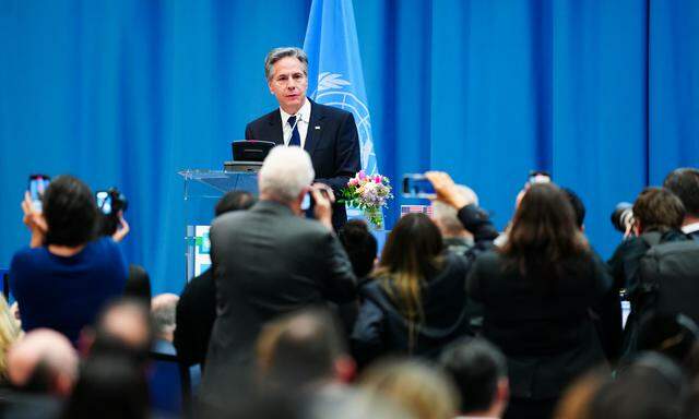 US-Außenminister Antony Blinken bei der 67-Sitzung der UN-Drogenkommission in Wien.. 