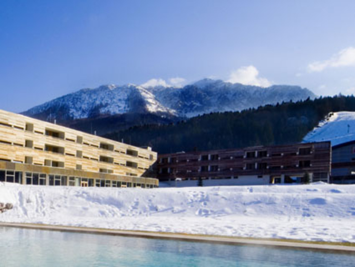 Als architektonischer Ausläufer der Sonnenalpe nimmt das im Juli 2005 fertiggestellte Resorthotel perfekt die umliegende Natur in sich auf. Das Carinzia am Nassfeld ist ein Naturereignis für sich. Das ganze Gebäude ist Landschaft, die sich zu besonderen Räumen, weitläufigen Atrien mit Wasserläufen und viel Grün weitet und eine ganzheitliche, architektonische Komposition darstellt.