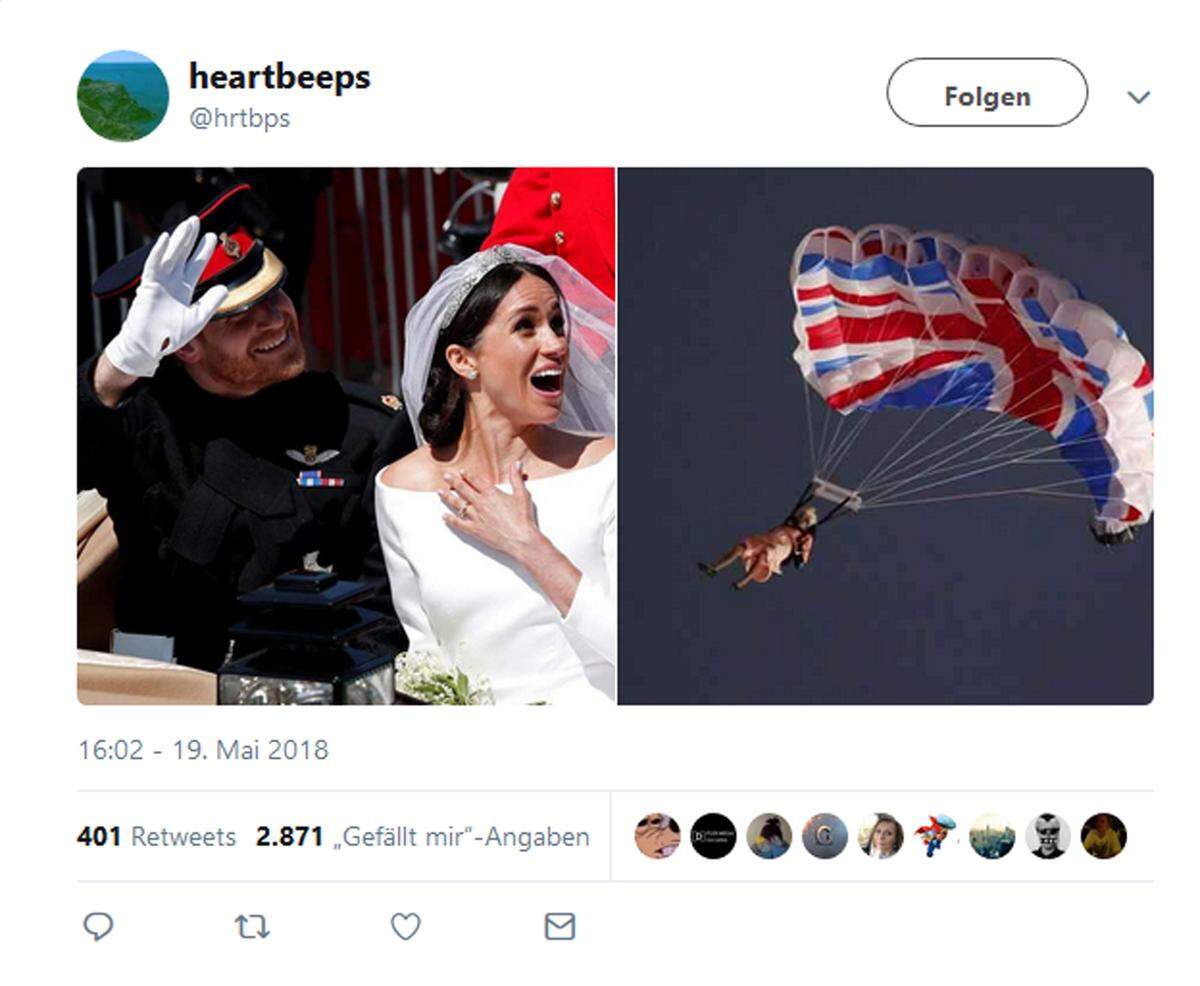 Oder war es doch Queen Elizabeth II beim Fallschirmspringen?