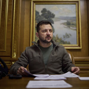 Der ukrainische Präsdient Wolodymyr Selenskij bei einem Telefonat mit US-Präsident Joe Biden am 10. Oktober.